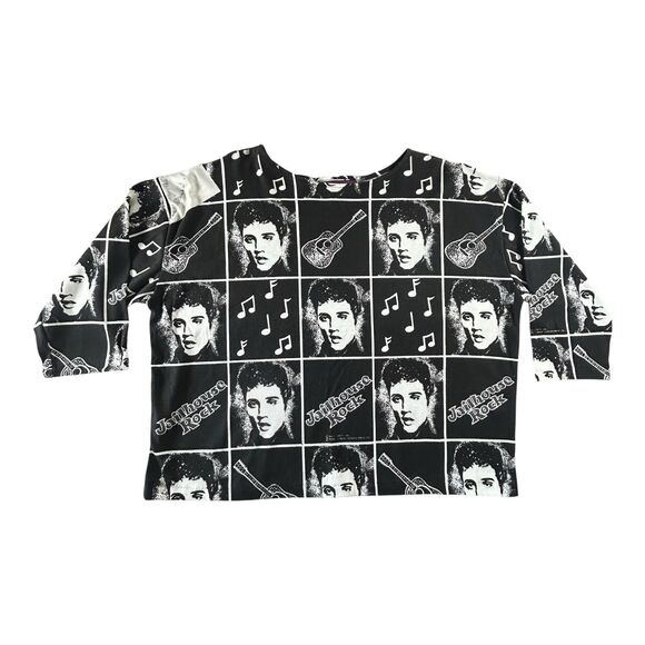 Vintage 90s Elvis Presley Jailhouse Rock AOP Sweatshirt Medium Liberty Flyer - Picture 2 of 13